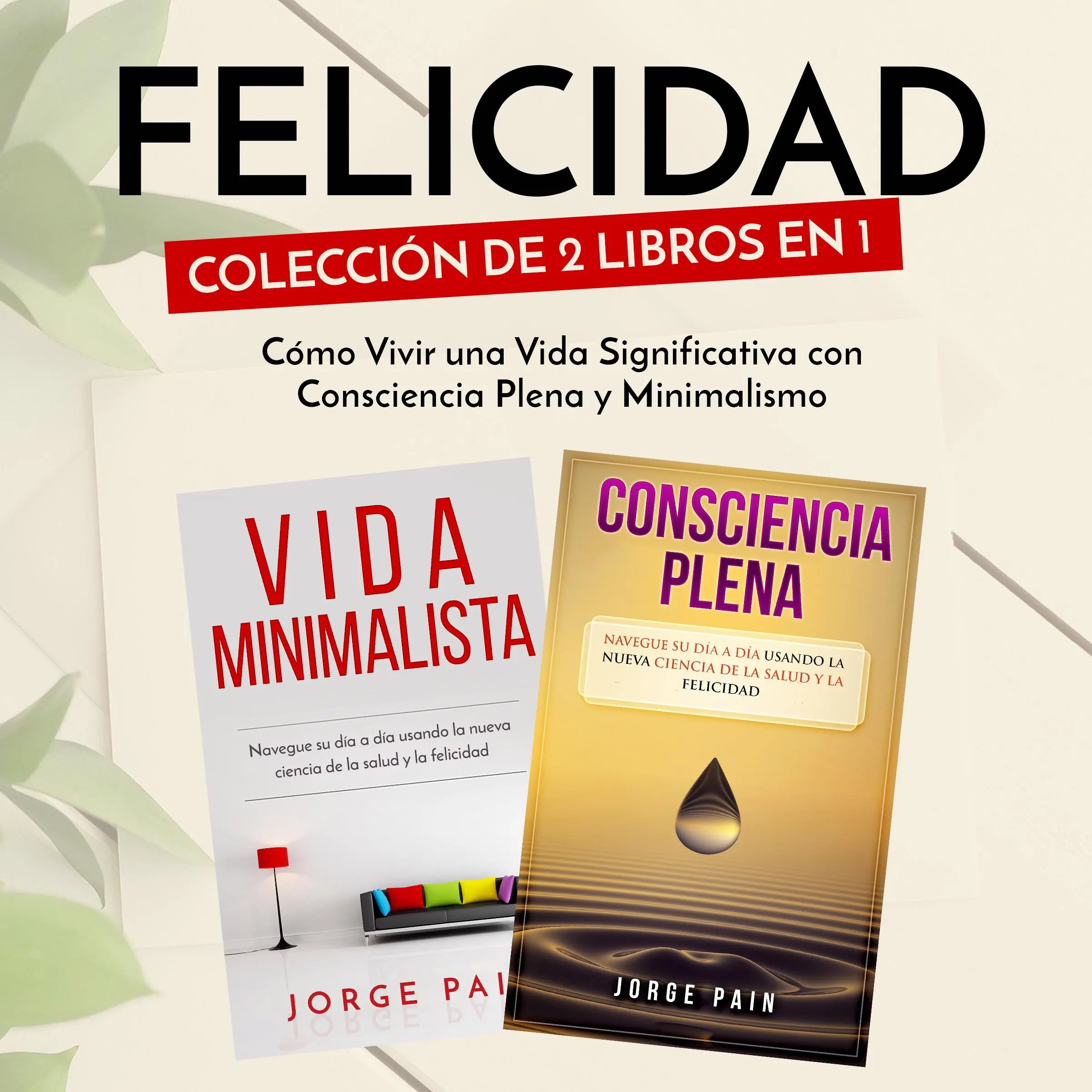 Felicidad. Colección de 2 libros en 1: Cómo Vivir una Vida Significativa con Consciencia Plena y Minimalismo by Jorge Pain Audiobook