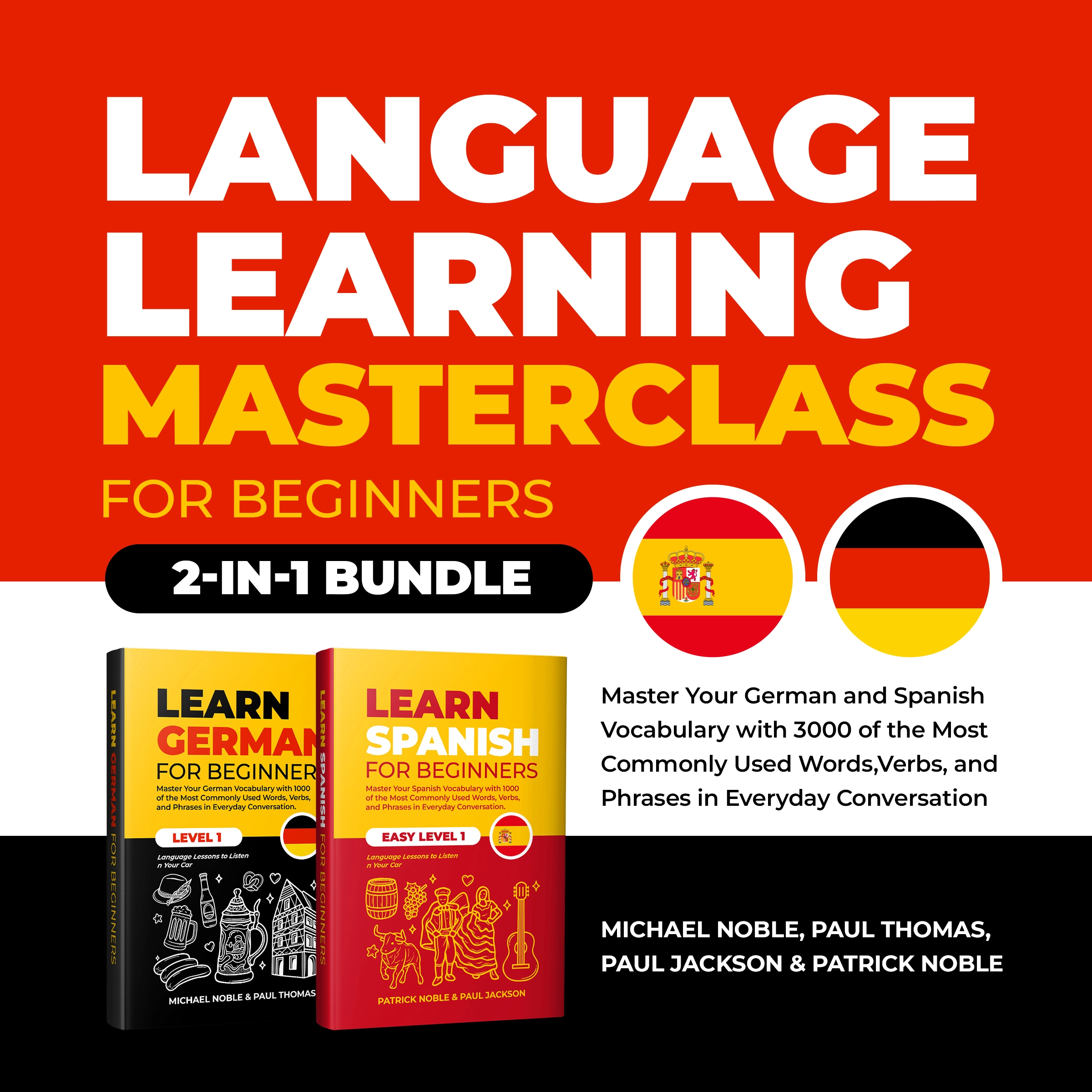 Language Learning Masterclass for Beginners: 2-1 Bundle Audiobook by Patrick Noble